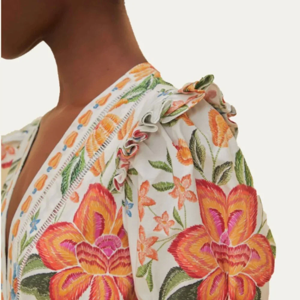 NWT FARM RIO Off-White Bloom Garden Romper - Picture 2 of 7